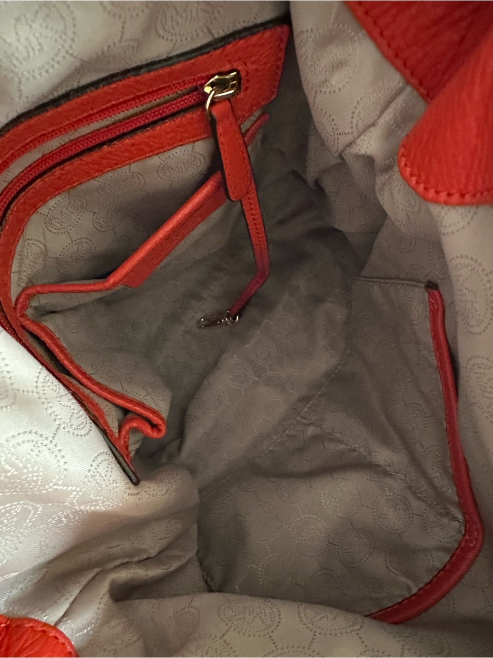 Vintage Michael Kors Orange-Red Leather Tassel Shoulder Bag - Picture 8 of 10